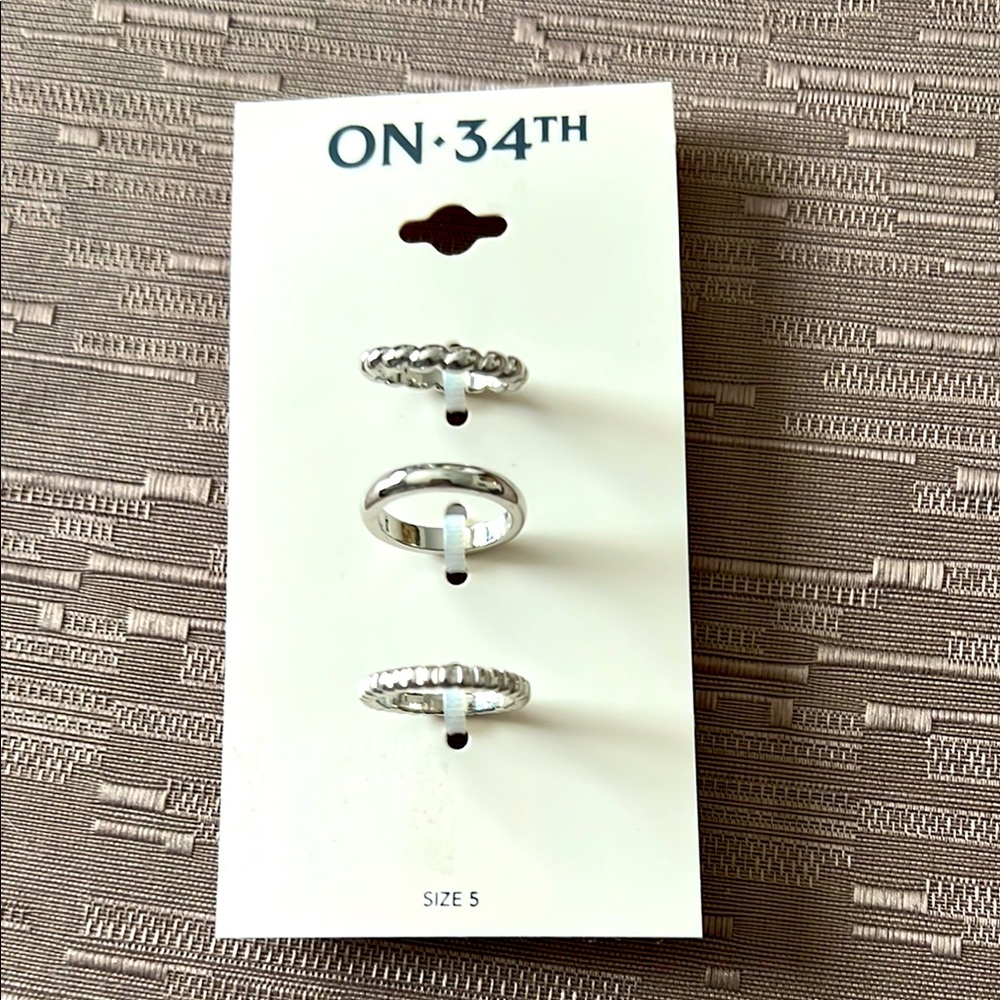 On 34th (Macys) Silver Ring Set for Women size 5